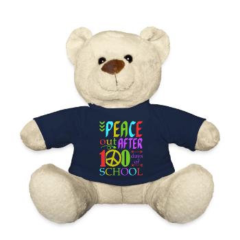 Peace Out After 100 Days Of School Humor Kid - Teddy Bear - french navy - Front