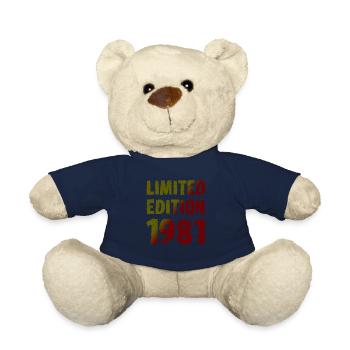 1981 Limited Edition Geburtstag Geschenk Frau Mann - Teddy - French Navy - Vorne