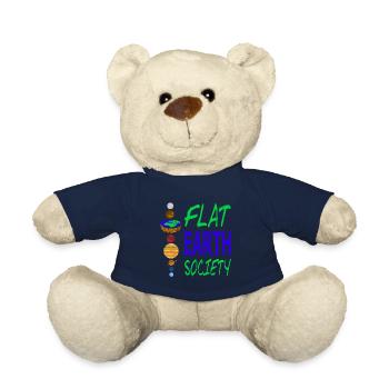 FLAT EARTH Society Retro Flat Earther Designs - Teddy Bear - french navy - Front