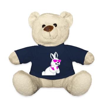 Lapin avec écouteurs et lunettes de soleil - Nounours - bleu marine - Devant