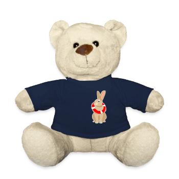 Lapin avec bouée de sauvetage - Nounours - bleu marine - Devant