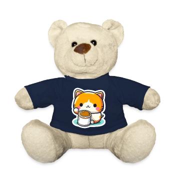 Cute Cute Cat Cat Kitten Sticker - Teddy Bear - french navy - Front