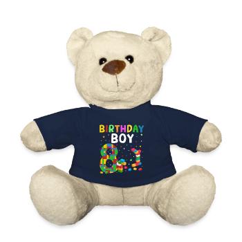 Birthday child building blocks 14 years old - Teddy Bear - french navy - Front