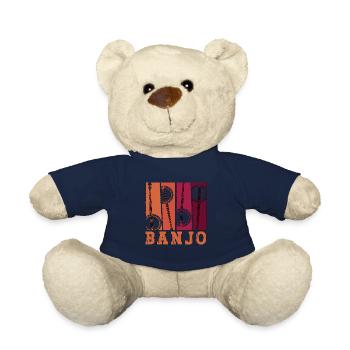 L’instrument de musique acoustique Banjo aime la musique folklorique - Nounours - bleu marine - Devant