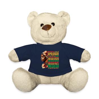Ne vous excusez jamais pour votre Mois de l’histoire des Noirs de couleur - Nounours - bleu marine - Devant