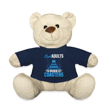 Cool adults ride roller coasters fairground - Teddy Bear - french navy - Front