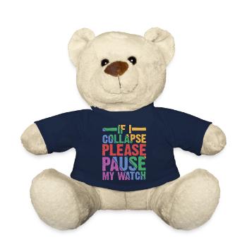Si je réduis, veuillez mettre ma montre en pause 6 - Nounours - bleu marine - Devant