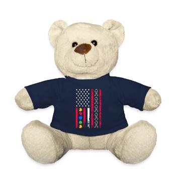 Mois de la sensibilisation à l’autisme Sports américains - Nounours - bleu marine - Devant