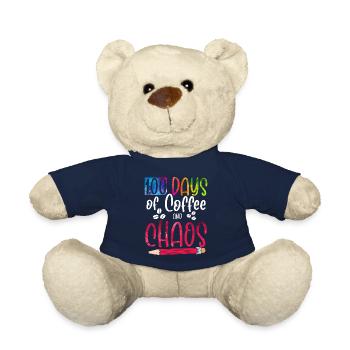 100 Days Of Coffee And Chaos Lehrer Schule - Teddy - French Navy - Vorne