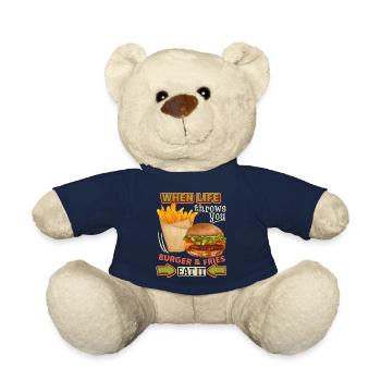 Burger-cheeseburger frites, drôle de dicton - Nounours - bleu marine - Devant