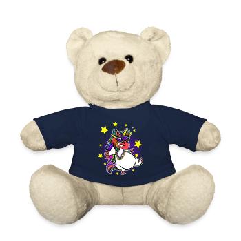 Carnival Carnival Mask and Pearl Unicorn Party - Teddy Bear - french navy - Front