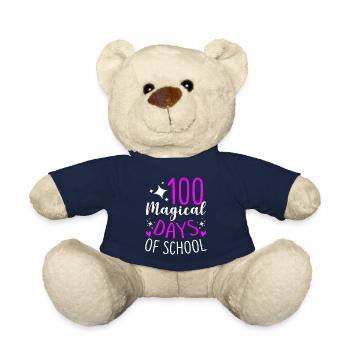 100 Magical Days Of School Einschulung Anfänger - Teddy - French Navy - Vorne