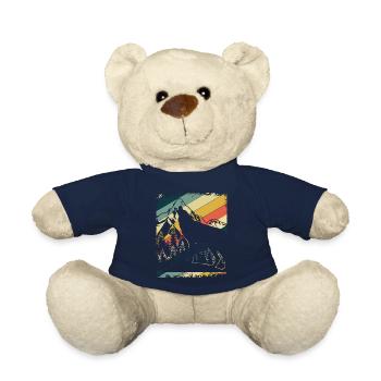 Wolf Wandern Berge Retro Wölfe Natur - Teddy - French Navy - Vorne