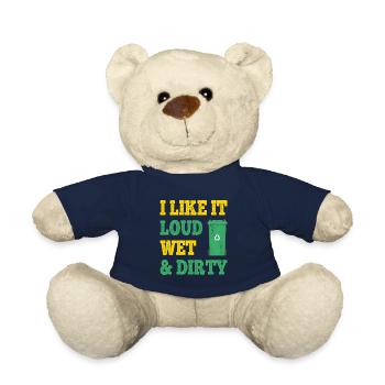 Je l’aime fort mouillé sale pour le cadeau de collecteur de déchets - Nounours - bleu marine - Devant