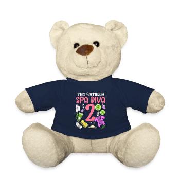 Spa Birthday For Girls 2nd Spa Birthday Party - Teddy Bear - french navy - Front