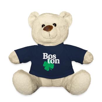 St Patricks Day Shamrock Massachusetts Boston - Teddy Bear - french navy - Front