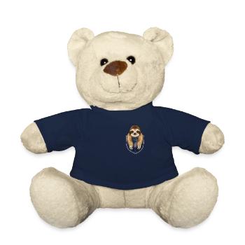 Funny Breast Pocket Sloth Lover Gift Idea - Teddy Bear - french navy - Front