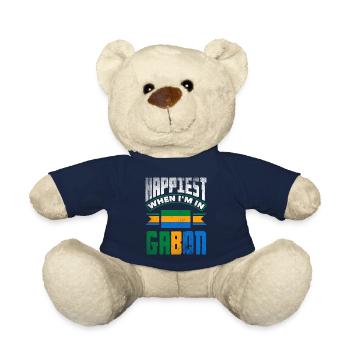 Gabonese Gabon Gabonese Flag Happiest When Im In - Teddy Bear - french navy - Front