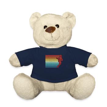 Retro Polo Crosse Intercrosse Lax Player Coach - Teddy Bear - french navy - Front