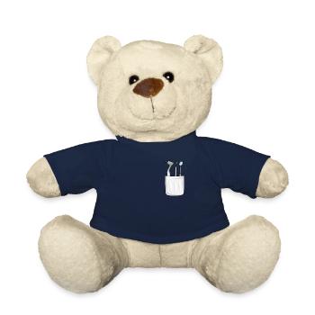 Zahnarzt T-Shirt Mit Brusttasche Zahnmedizin - Teddy - French Navy - Vorne