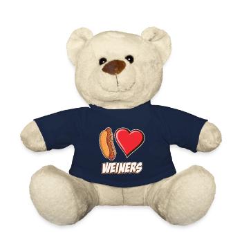 Ich liebe Weiners Hotdog Lovers Welpenherz Lustig - Teddy - French Navy - Vorne
