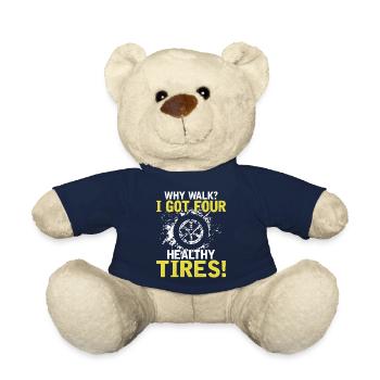 Why run? I have four healthy tyres! - Teddy Bear - french navy - Front