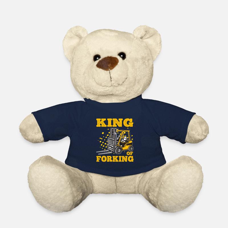 King Of Forking Forklift Art For Forklift Driver - Teddy Bear - french navy
