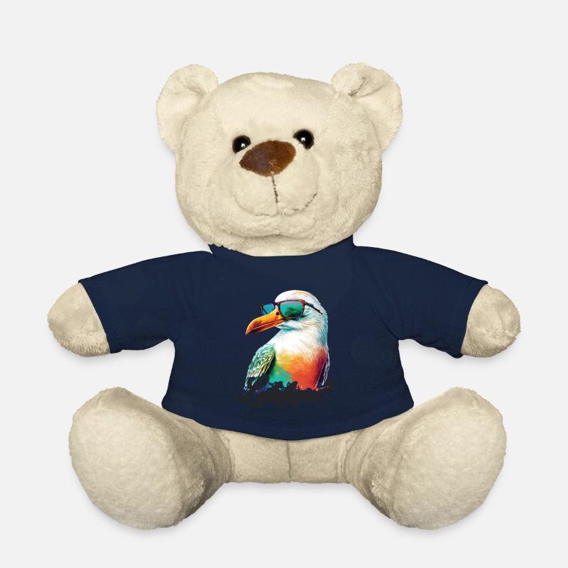 Loecken Urlaub coole bunte Möwe mit Sonnenbrille - Teddy - French Navy