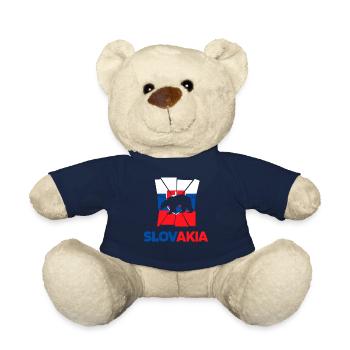 Slovak Slovakia Slovak Flag Quote - Teddy Bear - french navy - Front