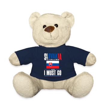 Slovak Slovakia Slovak Flag Quote - Teddy Bear - french navy - Front
