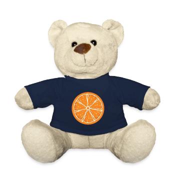 Orangen Obstkostüm Fasching Orangenscheibe Orange - Teddy - French Navy - Vorne