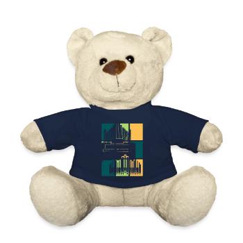 Organ Retro Organ Player Organist - Teddy Bear - french navy - Front
