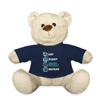 Eat Sleep Snowmobile Repeat Snowmobile Fahrer - Teddy - French Navy - Vorne