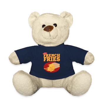 Pommes Frites Fast Food Fritten Fastfood Geschenk - Teddy - French Navy - Vorne