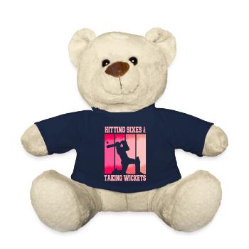 Women Funny Cricket Player - Teddy Bear - french navy - Front