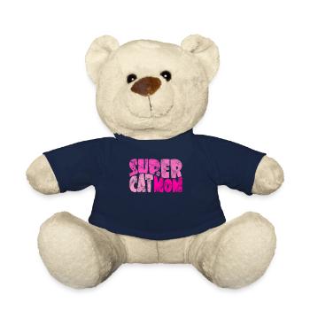 Super Cat Mom for the Best Cat Mom Ever Retro - Teddy Bear - french navy - Front
