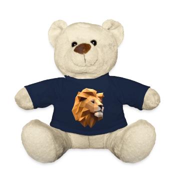 Lion's head made of geometric shapes - Teddy Bear - french navy - Front