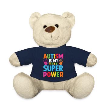 autism is my super power - Teddy Bear - french navy - Front