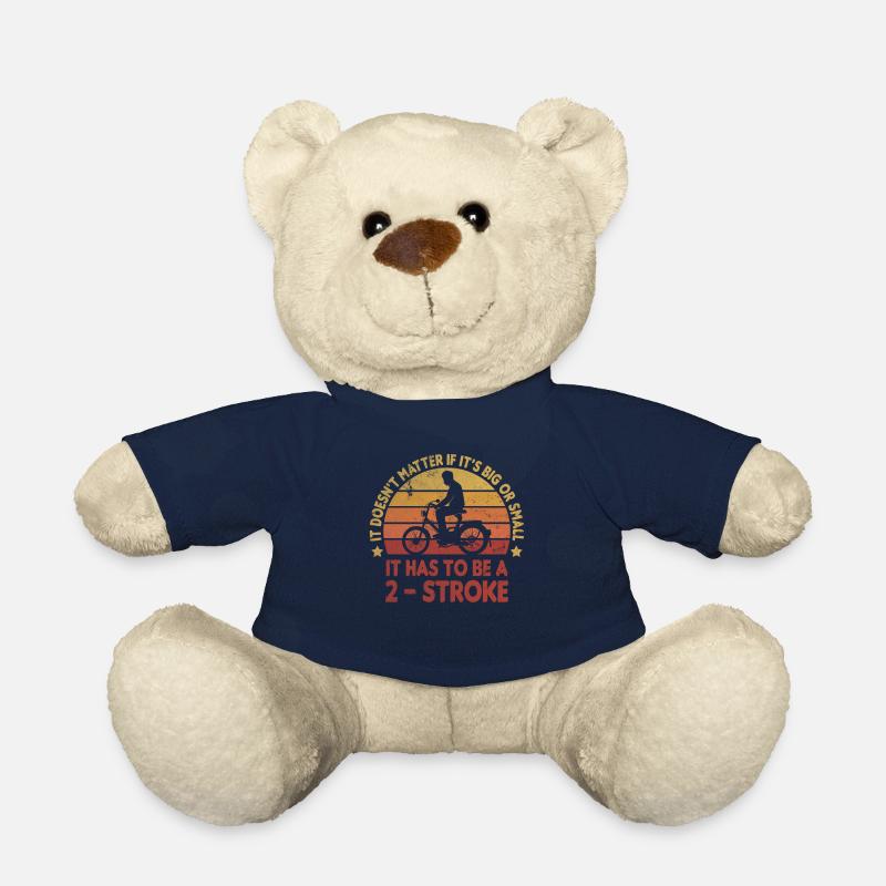 Moped 2 stroke engine moped rider nostalgia mokick - Teddy Bear - french navy