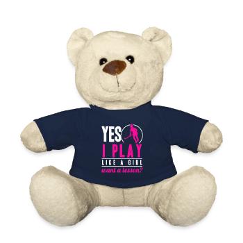 Oui je joue comme une fille aide à marquer Field Hocke - Nounours - bleu marine - Devant