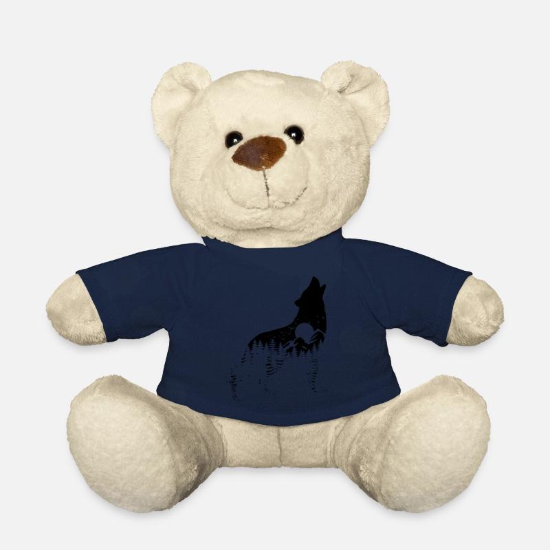Silhouette de loup - Conservation des espèces - Habitat - Nounours - bleu marine