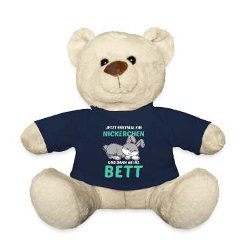 Schlafmütze Faulenzen Schlafen Pyjama Hase - Teddy - French Navy - Vorne