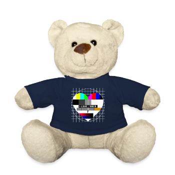 90er Jahre TV Testbild Herz Liebe I Love 90s Party - Teddy - French Navy - Vorne