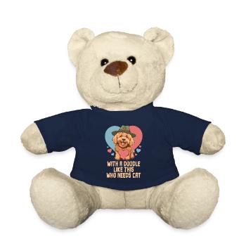 With A Doodle Like This Who Needs Cat - Teddy Bear - french navy - Front