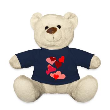 Symbol Herzen Herz Romantik Liebe herzlich - Teddy - French Navy - Vorne