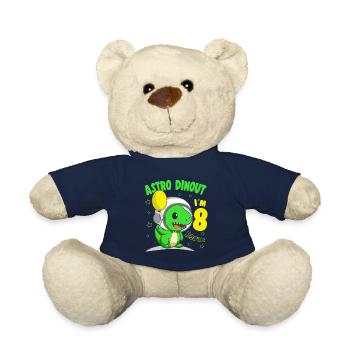 8 Years old Birthday Boy Astro Dinout - 8th B-Day - Teddy - French Navy - Vorne