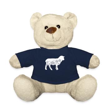 Schaf Blumen Schafe Blüten Schäfchen - Teddy - French Navy - Vorne