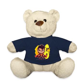 6 Years Old Superhero & Action Children's Birthday Party - Teddy Bear - french navy - Front
