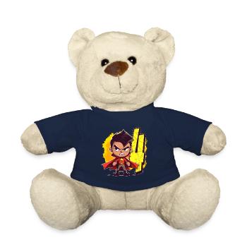 4 Years Old Superhero & Action Children's Birthday Party - Teddy Bear - french navy - Front