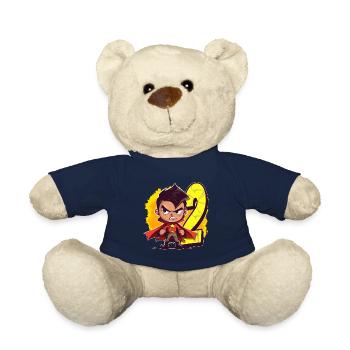 2 Year Old Superhero & Action Children's Birthday Party - Teddy Bear - french navy - Front